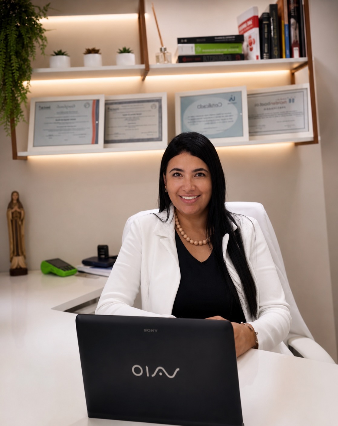 Dentista da Odontologia Oliveira em consultório, em Pouso Alegre